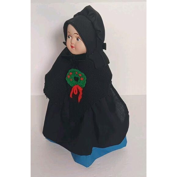 Vintage Hand Made Amish Dish Soap Bottle Doll Woman Decor Primitive Crafts - Picture 5 of 16